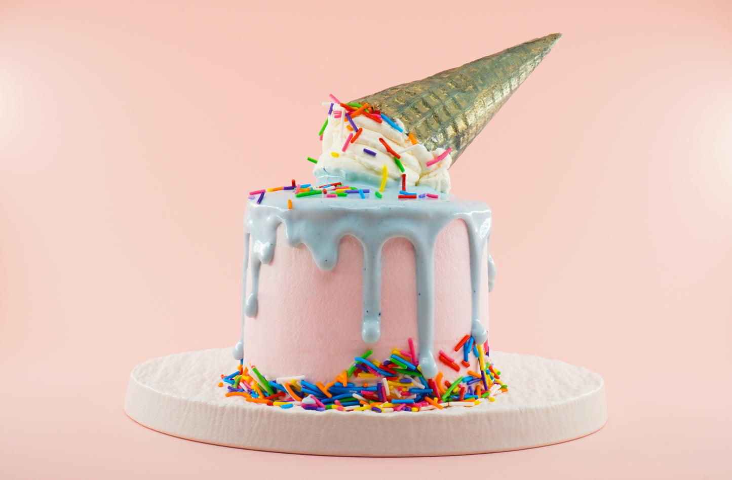 Ice Cream Cone Fruit Cake (pink)